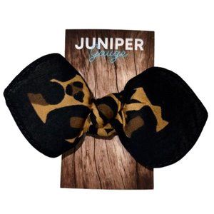 Leopard Print Exotic Bandana Knotted Hair Bow